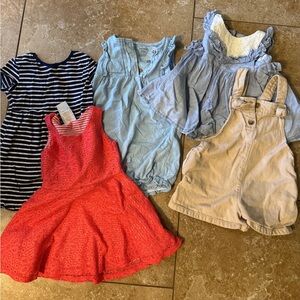 Lot of 5 girl dresses 2T